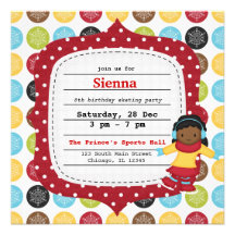 Birthday Skating (Girl) Custom Invitations