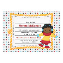 Birthday Skating (Girl) Personalized Announcements