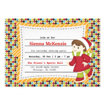 Birthday Skating (Girl) Personalized Invites