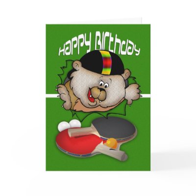 Birthday sport Ping Pong Table Tennis Greeting Card by moonlake