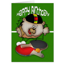 Birthday sport Ping Pong Table Tennis Greeting Card