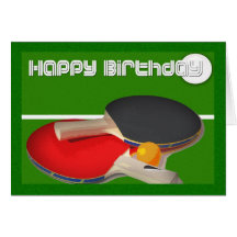 Birthday sport Ping Pong Table Tennis Card
