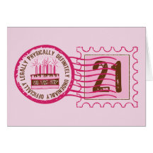 Birthday Stamp 21 Card