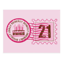 Birthday Stamp 21 Postcard