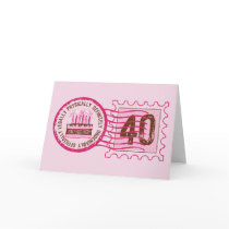 Birthday Stamp 40 Card