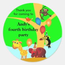 Birthday stickers: Jungle Party