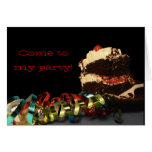 Birthday streamers and Cake Invite Cards