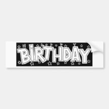 Birthday text bumper sticker