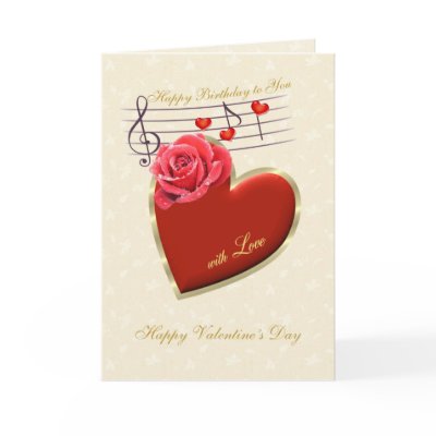 Birthday, Valentine's Day - Music, Heart and Rose by IrinaFraser