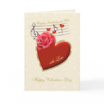 Birthday, Valentine's Day - Music, Heart and Rose cards