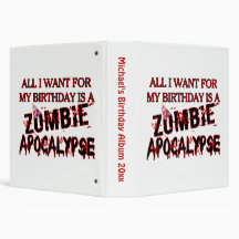 Birthday Zombie Apocalypse Vinyl Binder
