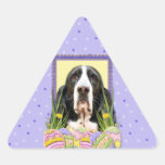 Biscuits d'oeuf de pâques - Basset Hound - jasmin Autocollants En Triangle