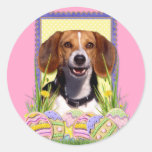 Biscuits d'oeuf de pâques - beagle adhésif rond