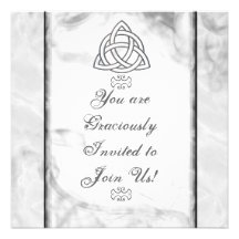 Biseau argenté de Triquetra Invitation Personnalisée