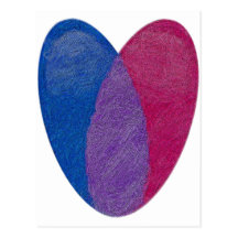 Bisexual Heart Postcards