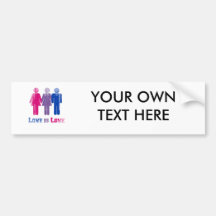 Bisexual Love is Love distressed Bumper Stickers