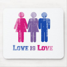 Bisexual Love is Love distressed Mousepads