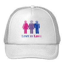 Bisexual Love is Love distressed Trucker Hat