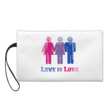 Bisexual Love is Love distressed Wristlet Clutches