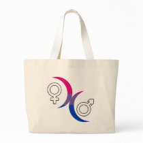 Bisexual Moon Symbol Canvas Bags