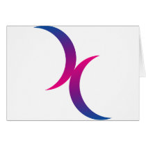 Bisexual moon symbol greeting card