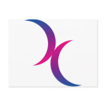 Bisexual moon symbol post card