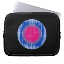Bisexual Pride Circle distressed.png Laptop Sleeve