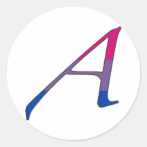 Bisexual Pride "Scarlet" Letter A Round Sticker