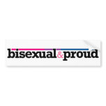 Bisexual&proud White Bumper Sticker