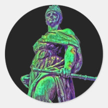 Bismarck Memorial Soldier, Berlin, Black Back(sat) Round Stickers