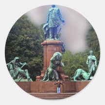 Bismarck Statue, Berlin,Panoramic Round Stickers