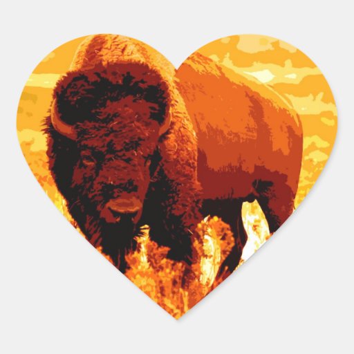 Bison / Buffalo Heart Sticker