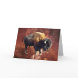 Bison Buffalo Wildlife Outer Space Greeting Card