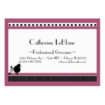 Bistro Poodle in Black White and Pink Business Card Templates
