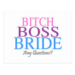 Bitch Boss Bride, Any Questions? Post Cards