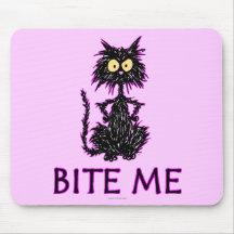 Bite Me! Cat Gift Designs Mousepad