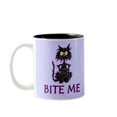 Bite Me! Cat Gift Designs Coffee Mug by tuffkittydesigns