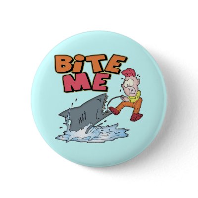 Bite Me Fishing T-shirts and Gifts Pins by sagart1952
