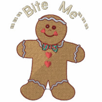 Bite Me Gingerbread Embroidered Polo Shirt