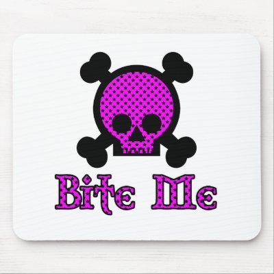 Bite me mouse mats by shopaholicchick