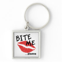 Bite Me Please Key Chain