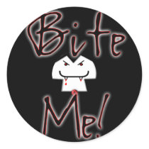 Bite Me (The Fang-Bangers Plea!) Round Stickers