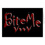 Bite Me Vampire Fangs Graphic Greeting Cards