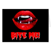 Bite Me Vampire Halloween Cards