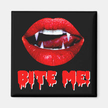 Bite Me Vampire Halloween Fridge Magnets
