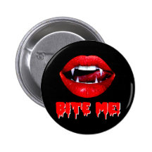 Bite Me Vampire Halloween Pinback Button