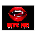 Bite Me Vampire Halloween Post Card
