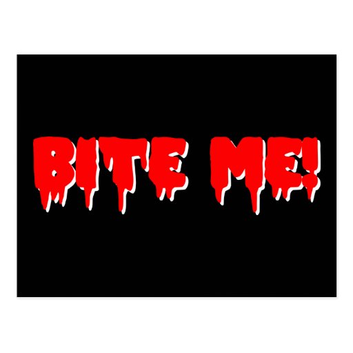Bite Me Vampire Halloween Postcard