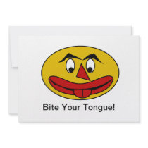 Bite Your Tongue Funny Yellow Face