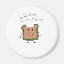 Bitten Sandwich by Kolohe Kristin Fridge Magnet